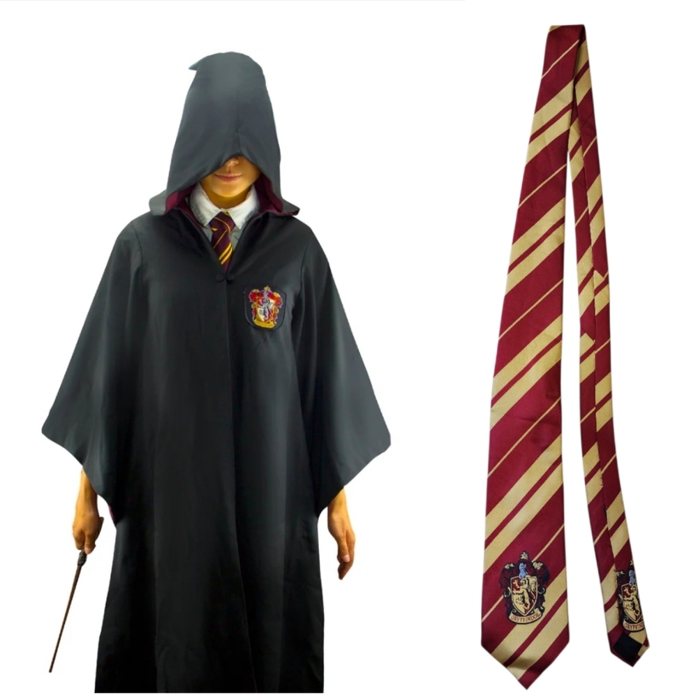 SET OF 2 Wizarding World Harry Potter RIBE Gryffindor Hooded Kids 7-8 M + TIE